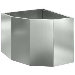 Jardini&egrave;re d'angle moderne &eacute;pur&eacute;e 45 x 45 x 35 cm design durable en acier galvanis&eacute; argent 02_00528