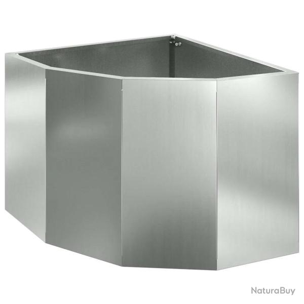 Jardini�re d'angle moderne �pur�e 45 x 45 x 35 cm design durable en acier galvanis� argent 02_00528