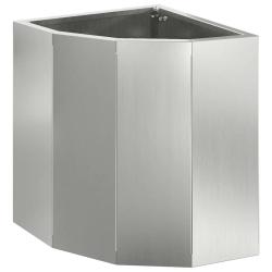 Jardini&egrave;re d'angle moderne utilisation ext&eacute;rieure 30 x 30 x 35 cm &eacute;pur&eacute;e en acier galvanis&eacute; argent