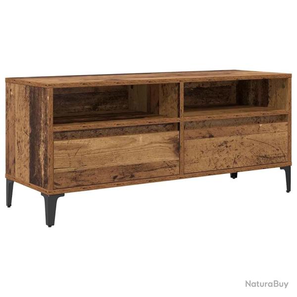 Meuble TV avec tiroir rustique pratique �tag�re 100 x 34,5 x 44,5 cm en bois ancien 02_0052739