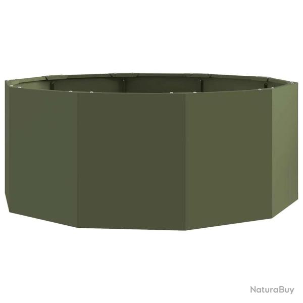 Jardini�re ronde ext�rieure moderne 90 x 90 x 35 cm pratique durable finition chic en acier vert ol