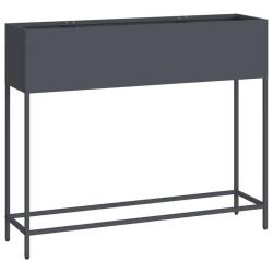 Bac de jardin sur&eacute;lev&eacute; rectangulaire moderne 100 x 26 x 82 cm facile &agrave; nettoyer en acier anthracite