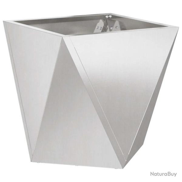 Jardini�re moderne design ext�rieur 30 x 30 x 30 cm avec base int�gr�e en acier inoxydable argent 0