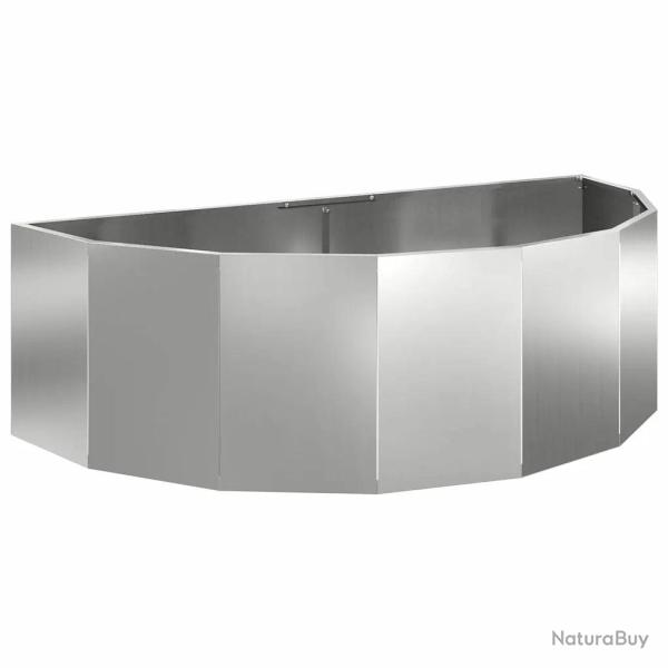 Jardini�re demi-ronde moderne ext�rieure 120 x 60 x 35 cm design chic en acier galvanis� argent 02_