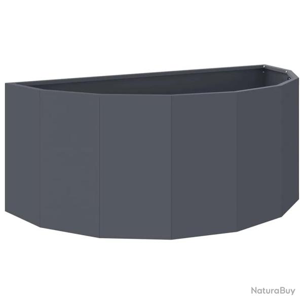 Jardini�re demi-ronde moderne pour ext�rieur 90 x 45 x 35 cm design chic en acier anthracite 02_005
