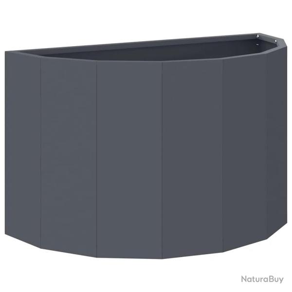 Jardini�re demi-ronde moderne pour ext�rieur 60 x 30 x 35 cm design chic en acier anthracite 02_005