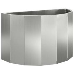 jardini&egrave;re demi-ronde moderne pour ext&eacute;rieur 60 x 30 x 35 cm en acier galvanis&eacute; argent 02_0052941