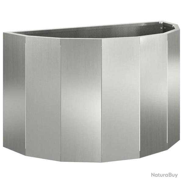 jardini�re demi-ronde moderne pour ext�rieur 60 x 30 x 35 cm en acier galvanis� argent 02_0052941