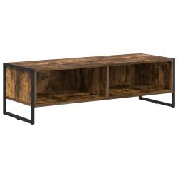 Meuble TV rectangulaire design industriel 100 x 36,5 x 30,5 cm grand espace de rangement en bois d'