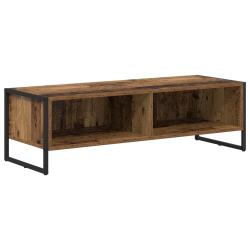 Meuble TV rectangulaire design industriel salon esth&eacute;tique moderne 100 x 36,5 x 30,5 cm en bois anc