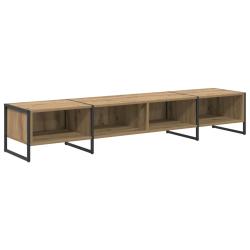 Meuble TV rectangulaire moderne pour salon 170,5 x 36 x 30,5 cm en bois d'ing&eacute;nierie ch&ecirc;ne artisan