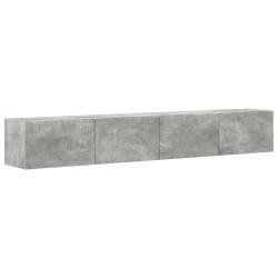 Lot de 2 meubles TV muraux modernes avec &eacute;tag&egrave;res cubiques 98 x 31 x 29,5 cm en bois d'ing&eacute;nierie b