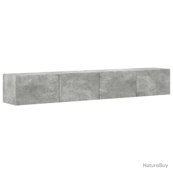 Lot de 2 meubles TV muraux modernes avec �tag�res cubiques 98 x 31 x 29,5 cm en bois d'ing�nierie b