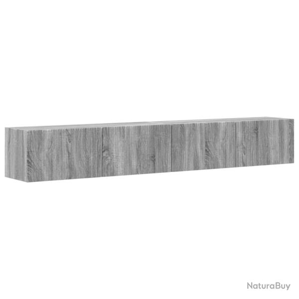 Lot de 2 meubles TV muraux modernes avec �tag�res 98 x 31 x 29 cm en bois gris sonoma 02_0054930