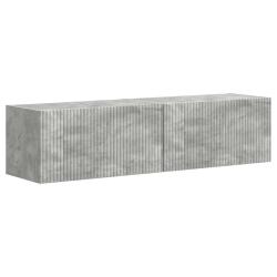 Lot de 2 meubles TV muraux modernes avec &eacute;tag&egrave;res fonctionnelles 60 x 31 x 29,5 cm en bois d'ing&eacute;ni