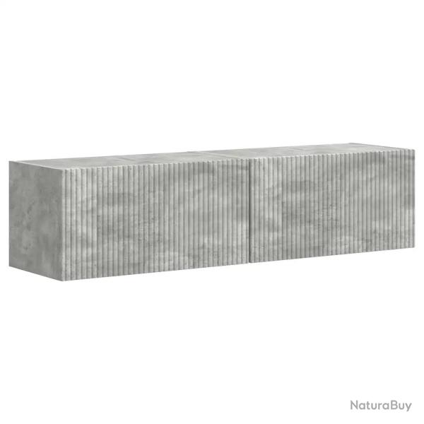Lot de 2 meubles TV muraux modernes avec �tag�res fonctionnelles 60 x 31 x 29,5 cm en bois d'ing�ni
