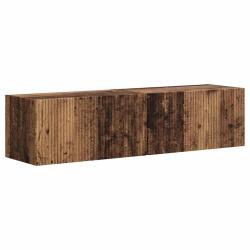 Lot de 2 meubles TV muraux modernes avec &eacute;tag&egrave;res pratiques 60 x 31 x 29 cm en bois d'ing&eacute;nierie bo