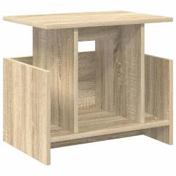 Meuble TV rectangulaire moderne rangement spacieux 50 x 35 x 45 cm en bois d'ing&eacute;nierie ch&ecirc;ne sonom