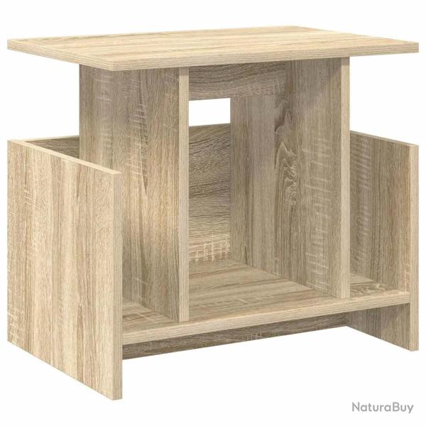 Meuble TV rectangulaire moderne rangement spacieux 50 x 35 x 45 cm en bois d'ing�nierie ch�ne sonom