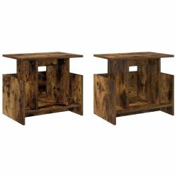 Lot de 2 meubles TV rectangulaires modernes pour salon rangement spacieux 50 x 35 x 45 cm en bois d