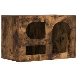 Meuble TV moderne &eacute;pur&eacute; 60 x 35 x 40 cm avec &eacute;tag&egrave;res rangement pratique en bois d'ing&eacute;nierie ch&ecirc;ne