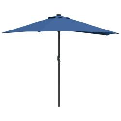 Parasol de jardin moderne pliable 294 x 150 x 224 cm avec &eacute;clairage LED d&eacute;co ext&eacute;rieur en polyester