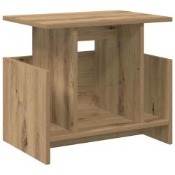 Meuble TV rectangulaire moderne rangement chic 50 x 35 x 45 cm en bois d'ing&eacute;nierie ch&ecirc;ne artisanal