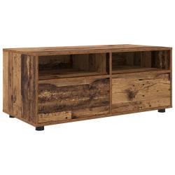 Meuble TV rectangulaire moderne pratique salon 100 x 48 x 43 cm en bois d'ing&eacute;nierie bois ancien 02