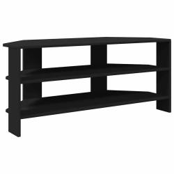 Meuble tv d'angle moderne avec rangement 102 x 40 x 45 cm finition mate en bois d'ing&eacute;nierie noir 0