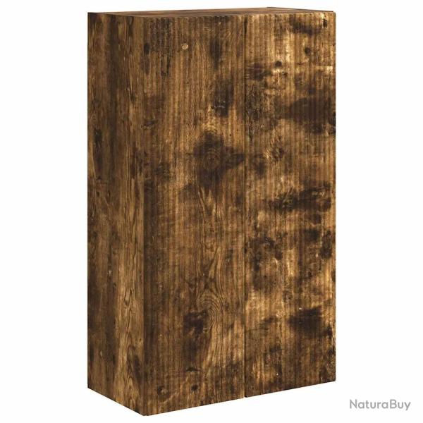 Meuble TV mural rectangulaire moderne 59,5 x 31 x 100 cm pratique avec rangements en bois d'ing�nie