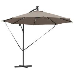 Parasol cantilever design moderne inclinable ext&eacute;rieur 294 x 294 x 248 cm en polyester taupe 02_005