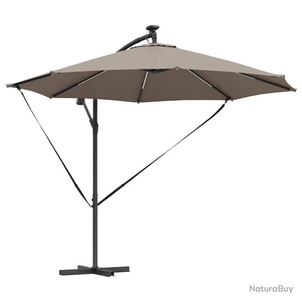 Parasol cantilever design moderne inclinable ext�rieur 294 x 294 x 248 cm en polyester taupe 02_005