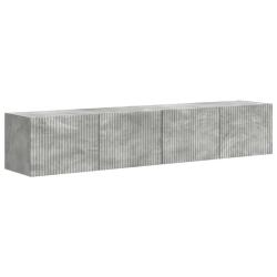 Lot de 2 meubles TV muraux pratiques modernes avec &eacute;tag&egrave;res 60 x 31 x 29.5 cm en bois d'ing&eacute;nierie