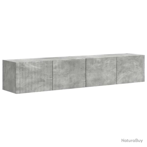 Lot de 2 meubles TV muraux pratiques modernes avec �tag�res 60 x 31 x 29.5 cm en bois d'ing�nierie