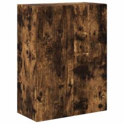Meuble TV mural rectangulaire pratique moderne 59,5 x 31 x 80 cm en bois d'ing&eacute;nierie ch&ecirc;ne fum&eacute; 02