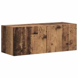 Lot de 2 meubles TV muraux modernes avec &eacute;tag&egrave;res cubiques 60 x 31 x 29.5 cm en bois d'ing&eacute;nierie b