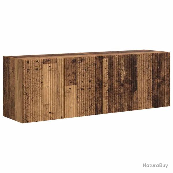Meuble TV mural rectangulaire moderne 59,5 x 31 x 40 cm rangement optimis� en bois d'ing�nierie anc