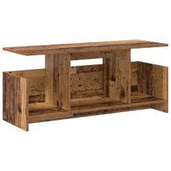 Meuble TV rectangulaire moderne rangement efficace 102 x 35 x 45 cm en bois d'ing&eacute;nierie ancien 02_
