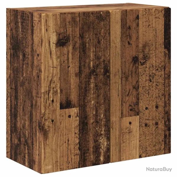 Meuble TV mural rectangulaire minimaliste avec rangement multiples 59,5 x 31 x 60 cm en bois d'ing�