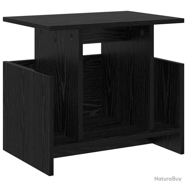 Meuble TV rectangulaire moderne rangement fonctionnel 50 x 35 x 45 cm en bois d'ing�nierie noir 02_