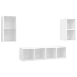 Lot de 4 meubles TV muraux pratiques avec grand espace de rangement 37 x 37 x 72 cm en bois d'ing&eacute;n
