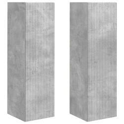 Meuble TV mural moderne minimaliste finition b&eacute;ton 30 x 31 x 100 cm en bois d'ing&eacute;nierie gris 02_00