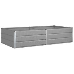 Jardini&egrave;re rectangulaire moderne espace ext&eacute;rieur 195 x 100 x 45 cm en acier galvanis&eacute; gris clair 0