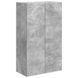 Meuble TV mural rectangulaire pratique mural 59,5 x 31 x 100 cm en bois d'ing&eacute;nierie gris b&eacute;ton 02_