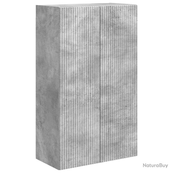 Meuble TV mural rectangulaire pratique mural 59,5 x 31 x 100 cm en bois d'ing�nierie gris b�ton 02_
