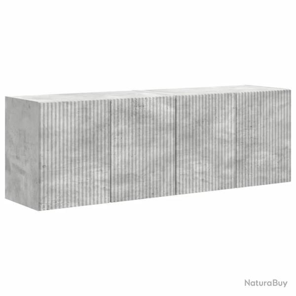 Meuble TV mural 2 pcs pratique moderne minimaliste rangement 59,5 x 31 x 40 cm en bois d'ing�nierie