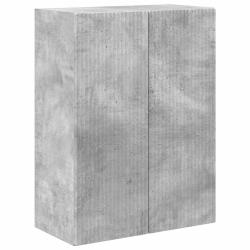 Meuble TV mural minimaliste contemporain rangement mural 59,5 x 31 x 80 cm en bois d'ing&eacute;nierie gri