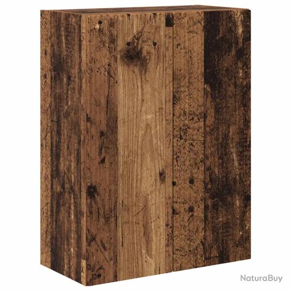 Meuble TV mural rectangulaire moderne 59,5 x 31 x 80 cm beaucoup de rangement design �pur� en bois