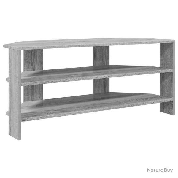 Meuble TV d'angle moderne design �pur� 102 x 40,5 x 45 cm rangement pratique en bois d'ing�nierie g