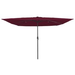 Parasol de jardin pliable moderne 295 x 295 x 245 cm durable ambiance chic en polyester bordeaux 02